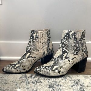 Steve Madden snake print booties